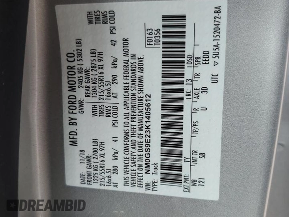 2019 Ford Transit Connect XL z VIN NM0GS9E23K1405612, wystawiony jako Copart lot #62171785 z przebiegiem 25 638 mil mil oraz Szkoda całkowita • Salvage title. Historia ofert i sprzedaży dostępna na DreamBid. Obrazek 14.