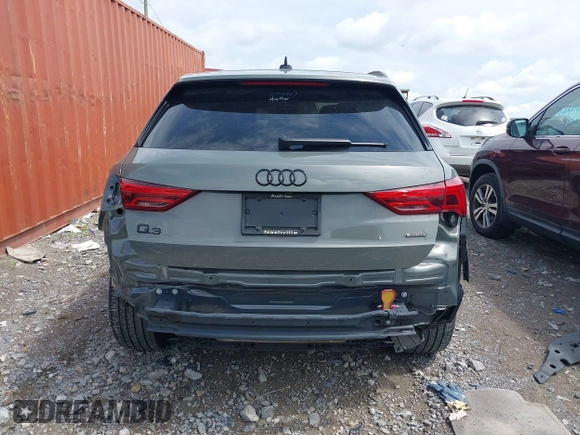 2023 Audi Q3 S line Premium with VIN WA1DECF34P1150360, listed as a IAAI auction lot 42694889 with 19,489 mi miles and . Bid and sale history available at DreamBid. Image 6.