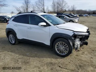 2021 Hyundai Kona SEL Plus with VIN KM8K6CAA1MU743664, listed as a Copart auction lot 46178635 with 80,343 mi miles and Salvage Title. Bid and sale history available at carsss.com. Image 4.