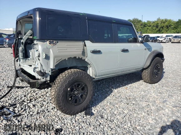 2024 Ford Bronco Wildtrak with VIN 1FMEE2BPXRLB16732, listed as a Copart auction lot 56394005 with 8,428 mi miles and Salvage title. Bid and sale history available at DreamBid. Image 3.