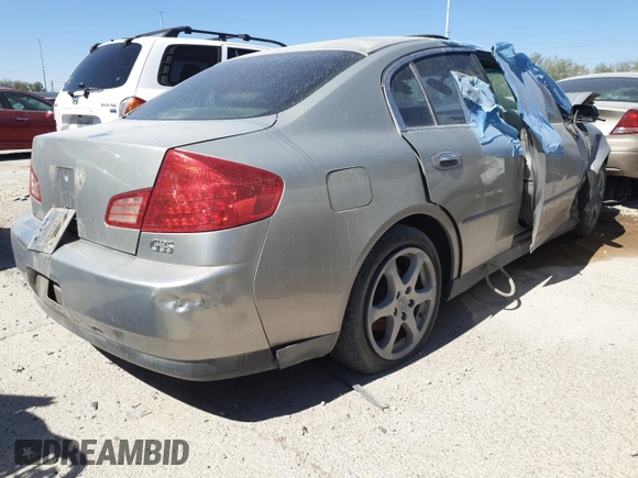 2003 Infiniti G35 w/Leather z VIN JNKCV51E53M005700, wystawiony jako Copart lot #45799755 z przebiegiem Nie podano mil oraz Nie do naprawy • Non repairable. Historia ofert i sprzedaży dostępna na DreamBid. Obrazek 3.