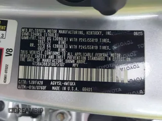 2015 Toyota Venza LE z VIN 4T3BA3BB3FU075107, wystawiony jako IAAI lot #42182256 z przebiegiem 78 844 mil mil oraz . Historia ofert i sprzedaży dostępna na DreamBid. Obrazek 9.
