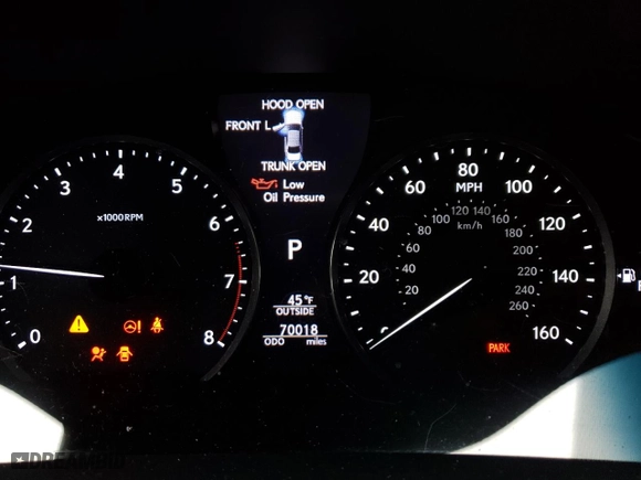 2016 Lexus LS 460 L with VIN JTHDL5EF3G5007698, listed as a Copart auction lot 70291412 with 70018 miles. Bid and sale history available at carsss.com. Image 9.