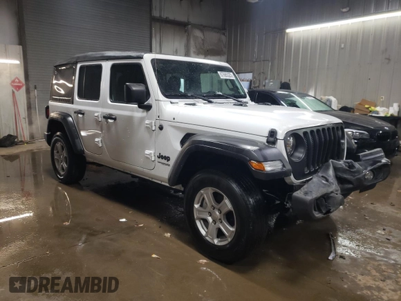 2022 Jeep Wrangler Unlimited Sport S with VIN 1C4HJXDG4NW180085, listed as a Copart auction lot 87685325 with 53,586 mi miles and Salvage Title. Bid and sale history available at DreamBid. Image 4.