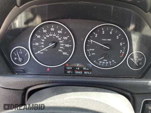 2013 BMW 3 Series 328i xDrive with VIN WBA3B3C55DF541920, listed as a Copart auction lot 56963665 with 120,422 mi miles and Salvage title. Bid and sale history available at DreamBid. Image 9.