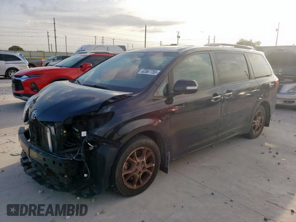 2015 Toyota Sienna XLE with VIN 5TDYK3DC1FS618338, listed as a Copart auction lot 63567755 with 119,596 mi miles and Salvage title. Bid and sale history available at DreamBid. Image 1.