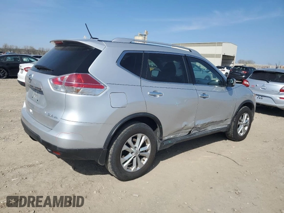 2016 Nissan Rogue SV with VIN KNMAT2MV2GP678098, listed as a Copart auction lot 52334775 with 114,663 mi miles and Salvage Title. Bid and sale history available at DreamBid. Image 3.