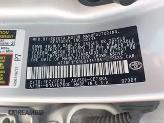2014 Toyota Camry L with VIN 4T1BF1FK1EU414194, listed as a IAAI auction lot 42807873 with 108,994 mi miles and . Bid and sale history available at DreamBid. Image 9.