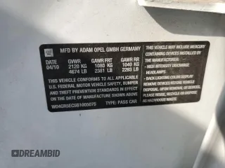 2011 Buick Regal CXL RL3 with VIN W04GR5EC5B1005075, listed as a Copart auction lot 70300034 with 69,094 mi miles and Salvage Title. Bid and sale history available at carsss.com. Image 12.