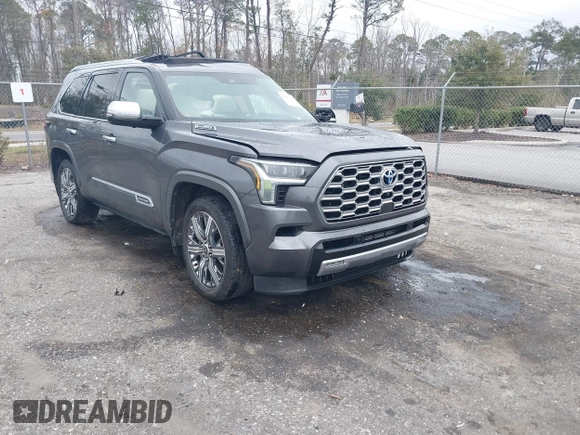 2023 Toyota Sequoia SR5 with VIN 7SVAAAAA5PX001666, listed as a IAAI auction lot 41386998 with 43,559 mi miles. Bid and sale history available at carsss.com. Image 1.