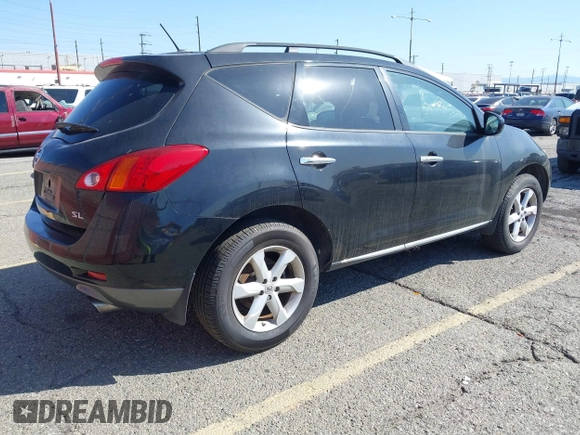 2009 Nissan Murano SL with VIN JN8AZ18U99W022486, listed as a IAAI auction lot 41848521 with 109,787 mi miles and . Bid and sale history available at DreamBid. Image 4.