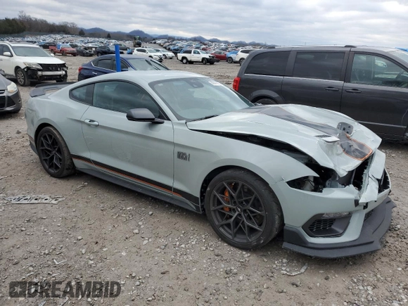 2021 Ford Mustang Mach 1 with VIN 1FA6P8R06M5551345, listed as a Copart auction lot 89345365 with 7,374 mi miles and Salvage Title. Bid and sale history available at carsss.com. Image 4.