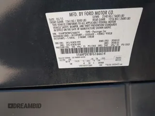 2015 Ford Taurus SHO with VIN 1FAHP2KT8FG166614, listed as a IAAI auction lot 42613481 with 97,361 mi miles and . Bid and sale history available at DreamBid. Image 9.