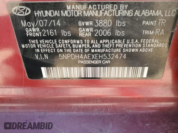 2014 Hyundai Elantra SE с VIN 5NPDH4AEXEH532474, выставлен на аукционе Copart как лот 53846995 с пробегом 205 121 миль миль и Списание • Salvage title. История ставок и продаж доступна на DreamBid. Изображение 12.