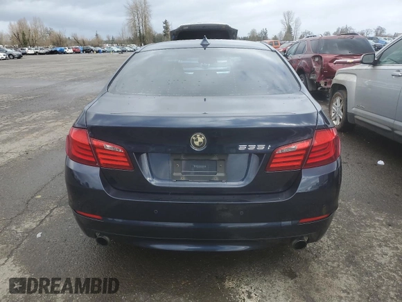 2013 BMW 5 Series 535i with VIN WBAFR7C5XDC820006, listed as a Copart auction lot 46707355 with 126,924 mi miles and Salvage Title. Bid and sale history available at DreamBid. Image 6.