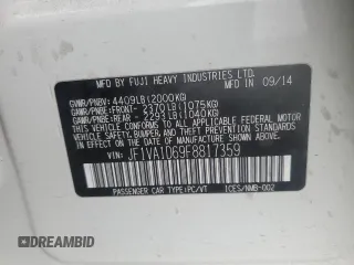 2015 Subaru WRX Premium с VIN JF1VA1D69F8817359, выставлен на аукционе Copart как лот 49080885 с пробегом 80 855 миль миль и Списание • Salvage title. История ставок и продаж доступна на DreamBid. Изображение 12.