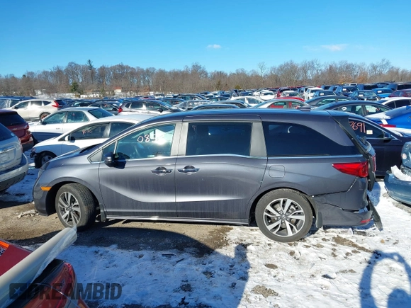 2023 Honda Odyssey Touring with VIN 5FNRL6H80PB005769, listed as a IAAI auction lot 41280858 with 7,041 mi miles and . Bid and sale history available at DreamBid. Image 14.