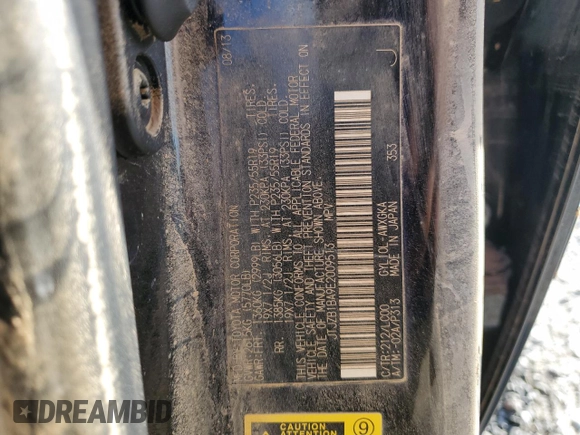 2014 Lexus RX 450h with VIN JTJZB1BA9E2009513, listed as a Copart auction lot 76291594 with Not provided miles and Salvage title. Bid and sale history available at DreamBid. Image 14.