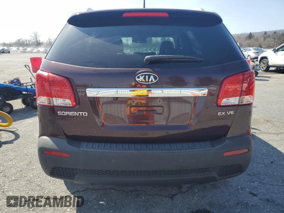 2011 Kia Sorento EX with VIN 5XYKUDA29BG156829, listed as a Copart auction lot 48613735 with 189,206 mi miles and Salvage Title. Bid and sale history available at carsss.com. Image 6.
