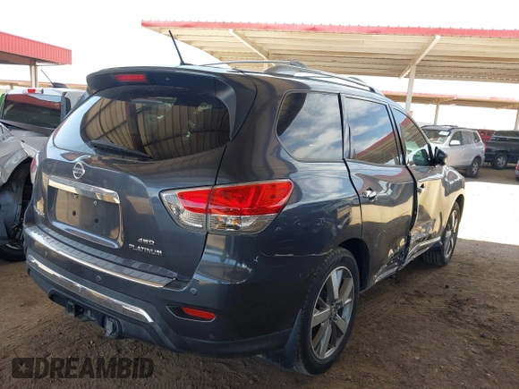 2014 Nissan Pathfinder S with VIN 5N1AR2MM1EC615158, listed as a IAAI auction lot 42403729 with 126,680 mi miles and . Bid and sale history available at DreamBid. Image 4.