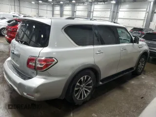 2018 Nissan Armada SL with VIN JN8AY2NC7J9551667, listed as a Copart auction lot 43334445 with 117,435 mi miles and Salvage Title. Bid and sale history available at carsss.com. Image 3.