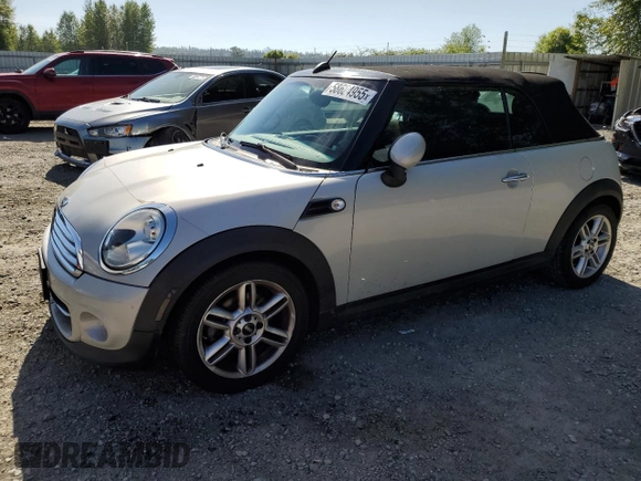 2011 MINI Convertible with VIN WMWZN3C55BT265139, listed as a Copart auction lot 58624955 with 108,374 mi miles and Clean title. Bid and sale history available at DreamBid. Image 1.