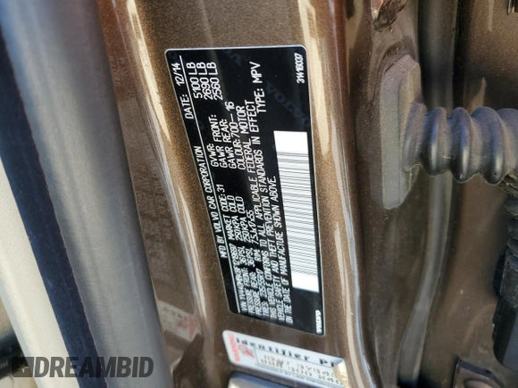2015 Volvo XC70 T5 Drive-E Premier with VIN YV440MBK8F1219697, listed as a Copart auction lot 65172644 with 103,217 mi miles and Salvage Title. Bid and sale history available at DreamBid. Image 13.