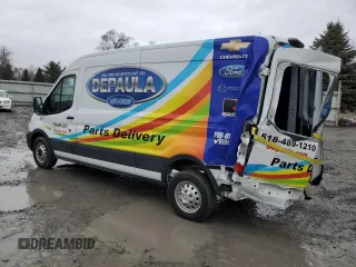 2021 Ford Transit Cargo with VIN 1FTBR2C83MKA48498, listed as a Copart auction lot 47932335 with 135,997 mi miles and Salvage title. Bid and sale history available at DreamBid. Image 2.