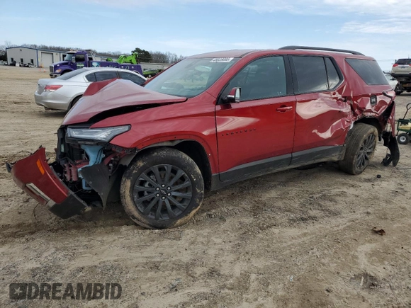 2022 Chevrolet Traverse RS with VIN 1GNERJKW6NJ130246, listed as a Copart auction lot 45039085 with 53,215 mi miles and Salvage title. Bid and sale history available at DreamBid. Image 1.