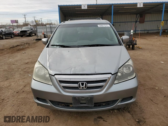 2005 Honda Odyssey EX-L with VIN 5FNRL38715B116530, listed as a Copart auction lot 50807575 with 216,434 mi miles and Salvage Title. Bid and sale history available at DreamBid. Image 5.