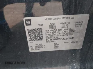 2018 Cadillac XT5 Luxury AWD with VIN 1GYKNDRSXJZ247863, listed as a IAAI auction lot 42392404 with 96,629 mi miles and . Bid and sale history available at DreamBid. Image 9.