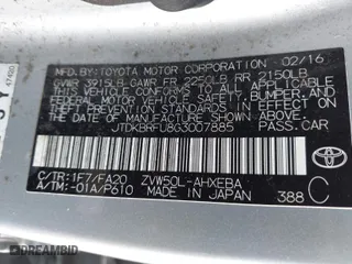 2016 Toyota Prius Two with VIN JTDKBRFU8G3007885, listed as a IAAI auction lot 41980383 with 162,740 mi miles. Bid and sale history available at carsss.com. Image 9.