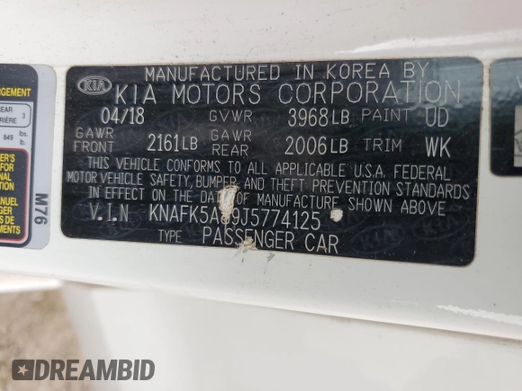 2018 Kia Forte LX with VIN KNAFK5A89J5774125, listed as a Copart auction lot 84541604 with 175,097 mi miles and Clean Title. Bid and sale history available at DreamBid. Image 12.