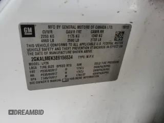 2014 GMC Terrain SLE с VIN 2GKALMEK3E6156534, выставлен на аукционе Copart как лот 52644535 с пробегом 162 451 миль миль и Списание • Salvage title. История ставок и продаж доступна на DreamBid. Изображение 15.