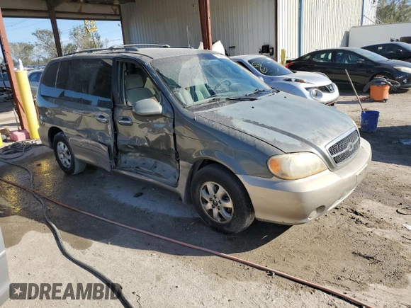 2005 Kia Sedona LX with VIN KNDUP132856716343, listed as a Copart auction lot 76028804 with 122,914 mi miles and Salvage Title. Bid and sale history available at carsss.com. Image 4.