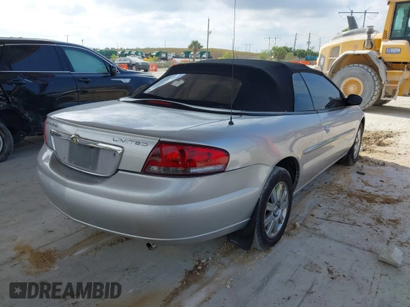 2005 Chrysler Sebring Limited with VIN 1C3EL65R55N705544, listed as a IAAI auction lot 42047691 with 141,136 mi miles and . Bid and sale history available at DreamBid. Image 4.