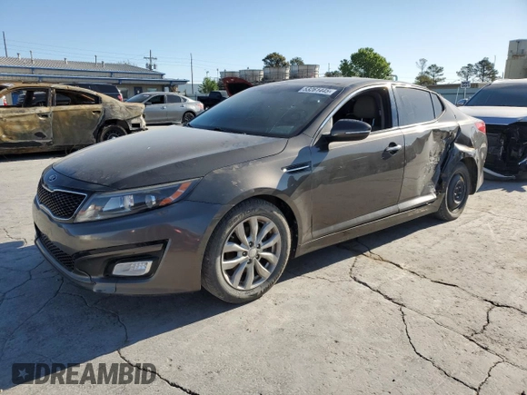 2015 Kia Optima EX with VIN 5XXGN4A72FG404167, listed as a Copart auction lot 53261445 with 156,517 mi miles and Salvage Title. Bid and sale history available at carsss.com. Image 1.