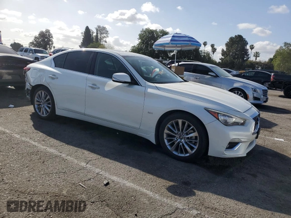 2018 Infiniti Q50 Luxe z VIN JN1EV7AP5JM352628, wystawiony jako Copart lot #51612595 z przebiegiem 93 801 mil mil oraz Szkoda całkowita • Salvage title. Historia ofert i sprzedaży dostępna na DreamBid. Obrazek 4.