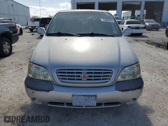 2003 Kia Sedona LX with VIN KNDUP131236453481, listed as a Copart auction lot 75660244 with 125,628 mi miles and Salvage Title. Bid and sale history available at carsss.com. Image 5.