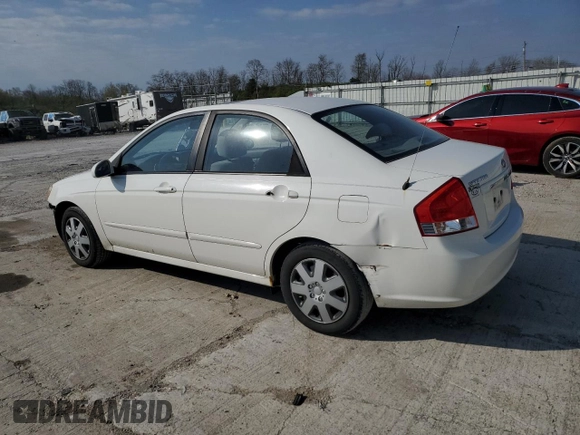 2009 Kia Spectra EX with VIN KNAFE221295654167, listed as a Copart auction lot 53377745 with 131,266 mi miles and Salvage Title. Bid and sale history available at DreamBid. Image 2.