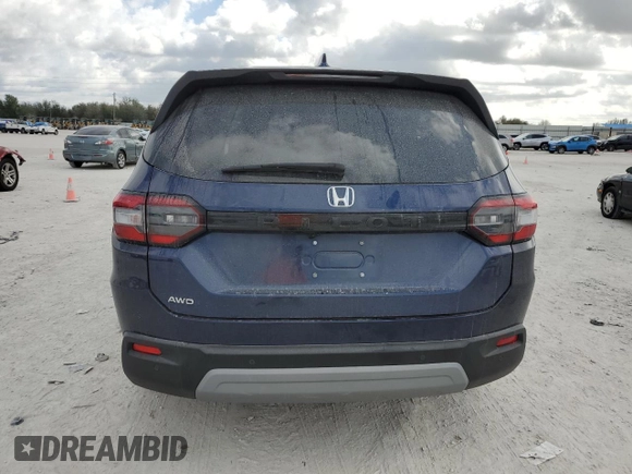 2025 Honda Pilot EX-L with VIN 5FNYG1H48SB026054, listed as a Copart auction lot 45675585 with 6,640 mi miles and Non Repairable. Bid and sale history available at carsss.com. Image 6.