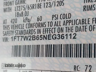 2022 Ford F-250 XL с VIN 1FT7W2B65NEG36112, выставлен на аукционе IAAI как лот 42460876 с пробегом 56 779 миль миль и . История ставок и продаж доступна на DreamBid. Изображение 9.