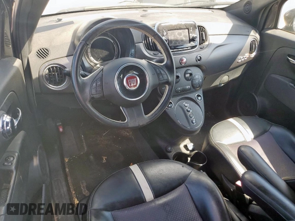 2016 FIAT 500e with VIN 3C3CFFGE3GT221786, listed as a Copart auction lot 59161025 with Not provided miles and Salvage title. Bid and sale history available at DreamBid. Image 8.