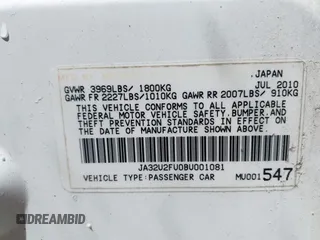 2011 Mitsubishi Lancer ES with VIN JA32U2FU0BU001081, listed as a IAAI auction lot 42092629 with 237,072 mi miles. Bid and sale history available at carsss.com. Image 9.