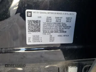 2021 GMC Terrain SLE z VIN 3GKALMEV8ML333938, wystawiony jako Copart lot #55214055 z przebiegiem 50 106 mil mil oraz Nie do naprawy • Non repairable. Historia ofert i sprzedaży dostępna na DreamBid. Obrazek 13.