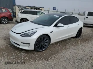 2020 Tesla Model 3 Long Range with VIN 5YJ3E1EB6LF628164, listed as a Copart auction lot 50830385 with 97,496 mi miles and Clean Title. Bid and sale history available at carsss.com. Image 1.