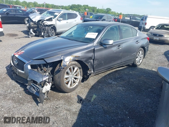 2014 Infiniti Q50 Sport with VIN JN1BV7AR3EM705555, listed as a IAAI auction lot 42221829 with 61,623 mi miles and . Bid and sale history available at DreamBid. Image 17.