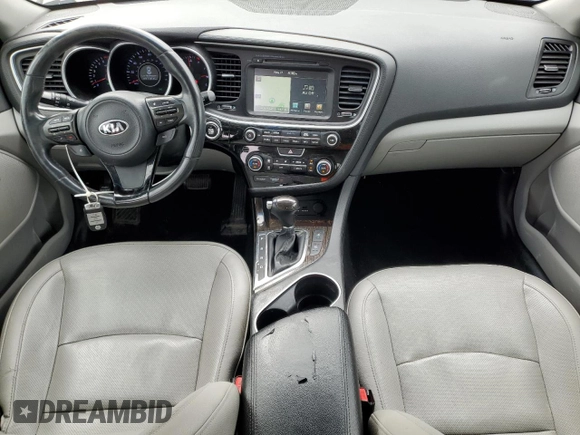 2015 Kia Optima EX with VIN 5XXGN4A75FG456554, listed as a Copart auction lot 58704005 with 114,146 mi miles and Salvage title. Bid and sale history available at DreamBid. Image 8.