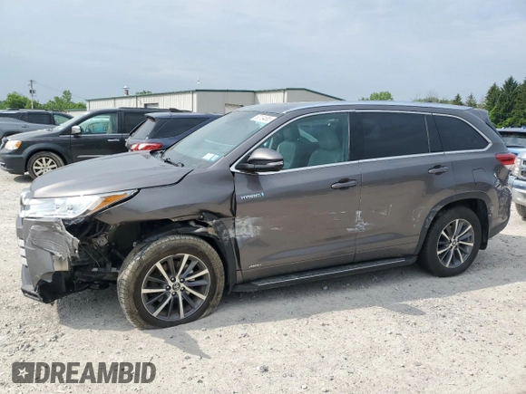 2018 Toyota Highlander Hybrid XLE with VIN 5TDJGRFHXJS048539, listed as a Copart auction lot 60134685 with 228,968 mi miles and Salvage title. Bid and sale history available at DreamBid. Image 1.