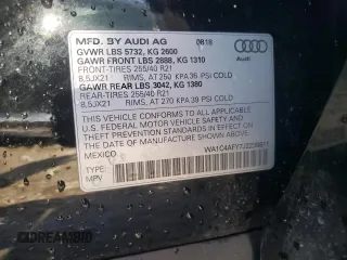 2018 Audi SQ5 Prestige with VIN WA1C4AFY7J2239811, listed as a Copart auction lot 46644033 with 42,212 mi miles. Bid and sale history available at carsss.com. Image 14.